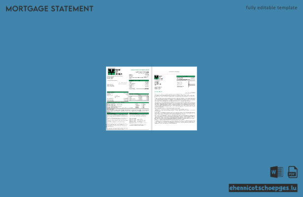 Hypothekenabrechnung der Bank von Afrika (Uganda) im Word- und PDF-Format, 3 Seiten, Beispielvorschau (1,-2)
